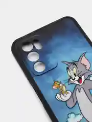 Синий чехол с ярким рисунком/принтом на Oppo A16 (Оппо А16)