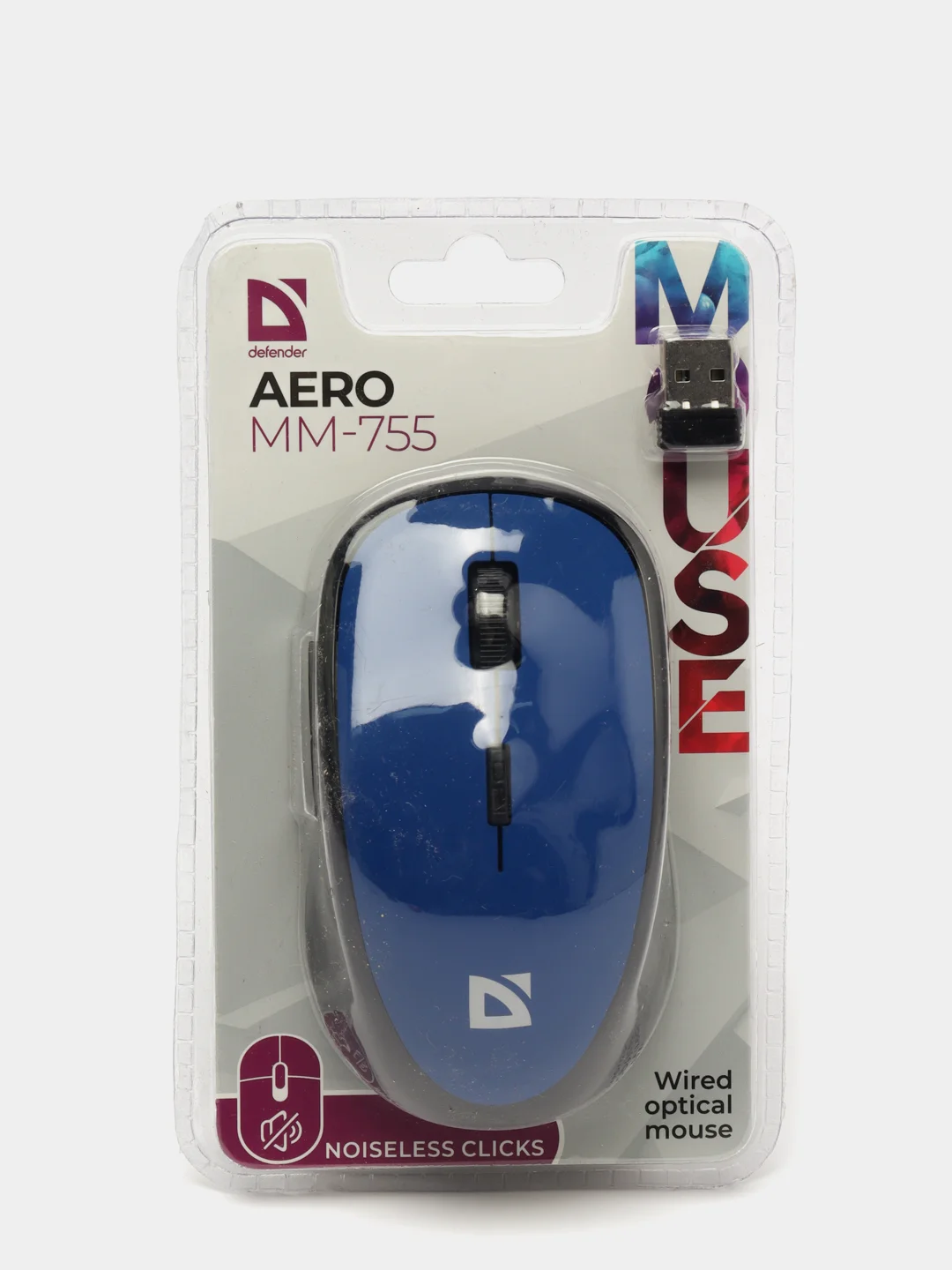 Синий беспроводная мышь Defender Aero 6D, бесшумная, синяя