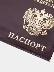 Шоколадный обложка на паспорт из натуральной кожи