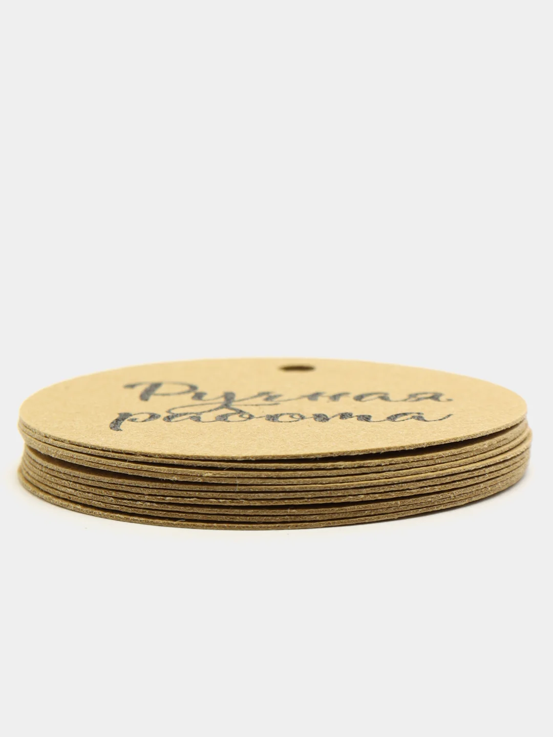 Белый бирка "handmade"