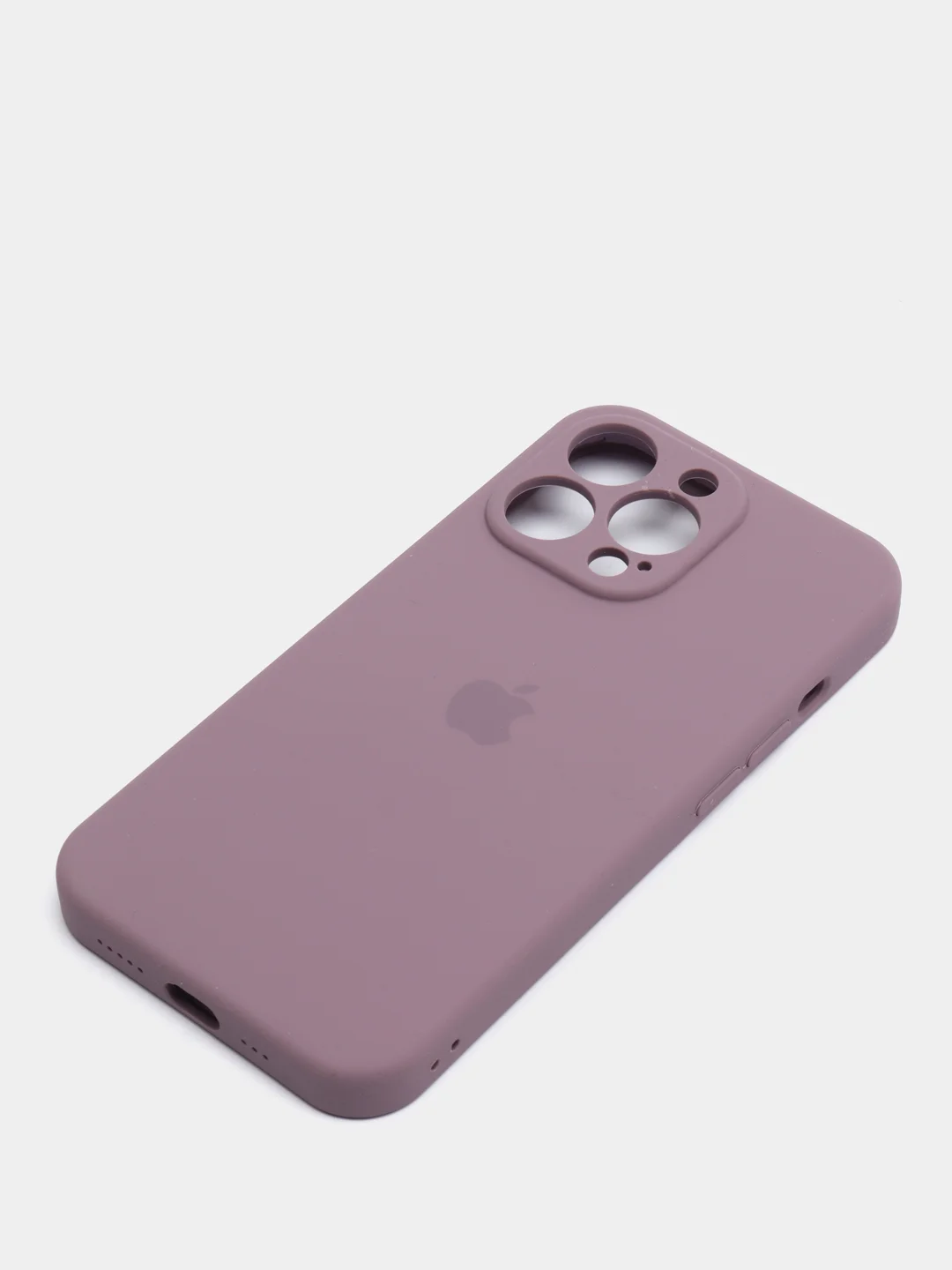 Бежевый меланж чехол Silicone Case для iPhone 13 Pro, с защитой камеры, закрытый низ