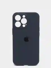 Синий меланж чехол Silicone Case для iPhone 13 Pro, с защитой камеры, закрытый низ
