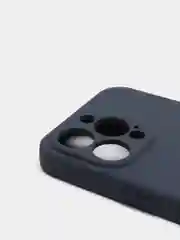 Синий меланж чехол Silicone Case для iPhone 13 Pro, с защитой камеры, закрытый низ
