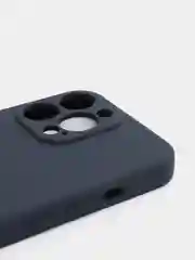 Синий меланж чехол Silicone Case для iPhone 13 Pro, с защитой камеры, закрытый низ