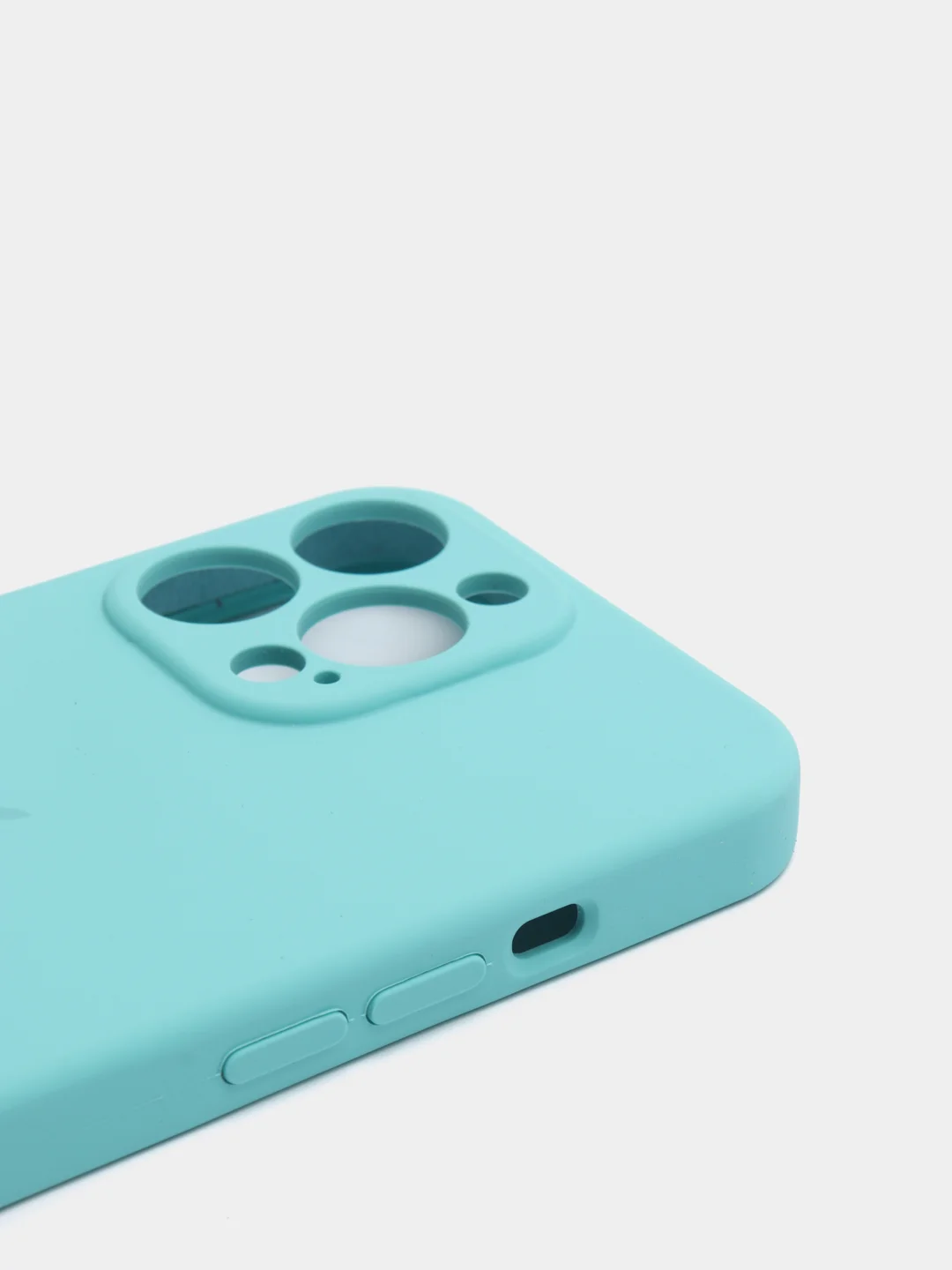 Бирюзовый чехол Silicone Case для iPhone 13 Pro, с защитой камеры, закрытый низ