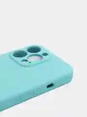 Бирюзовый чехол Silicone Case для iPhone 13 Pro, с защитой камеры, закрытый низ