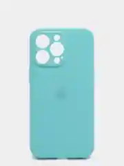 Бирюзовый чехол Silicone Case для iPhone 13 Pro, с защитой камеры, закрытый низ