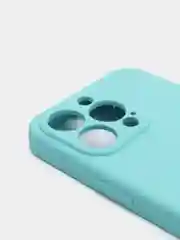 Бирюзовый чехол Silicone Case для iPhone 13 Pro, с защитой камеры, закрытый низ