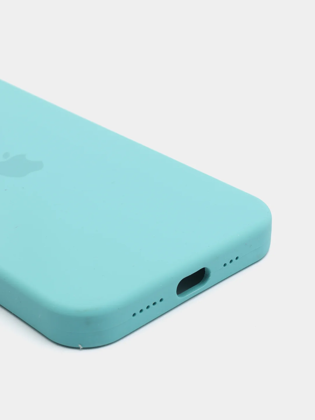 Бирюзовый чехол Silicone Case для iPhone 13 Pro, с защитой камеры, закрытый низ
