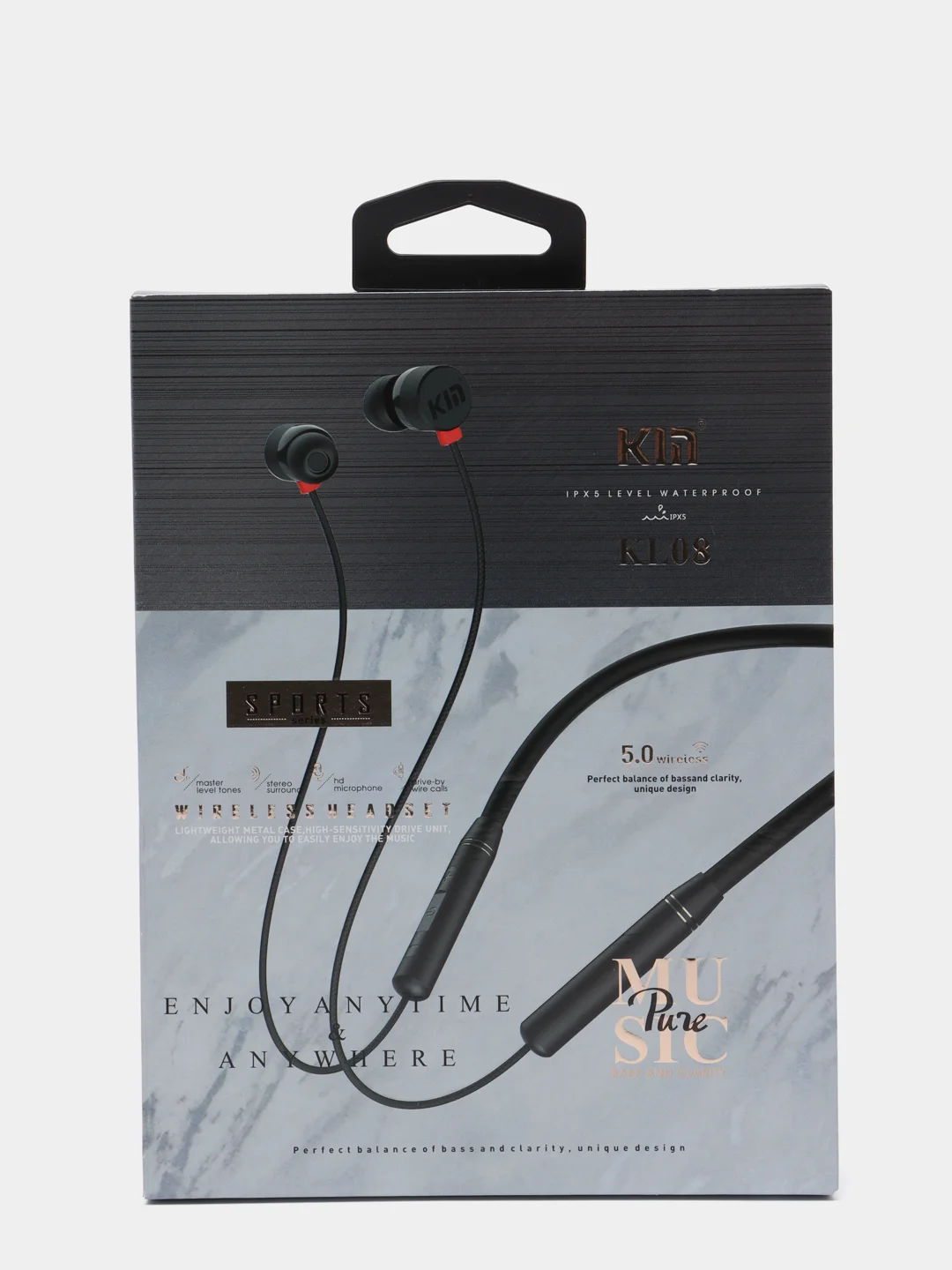 Наушники bluetooth KIN SPORT KL- 0, беспроводные, вакуумные, с микрофоном