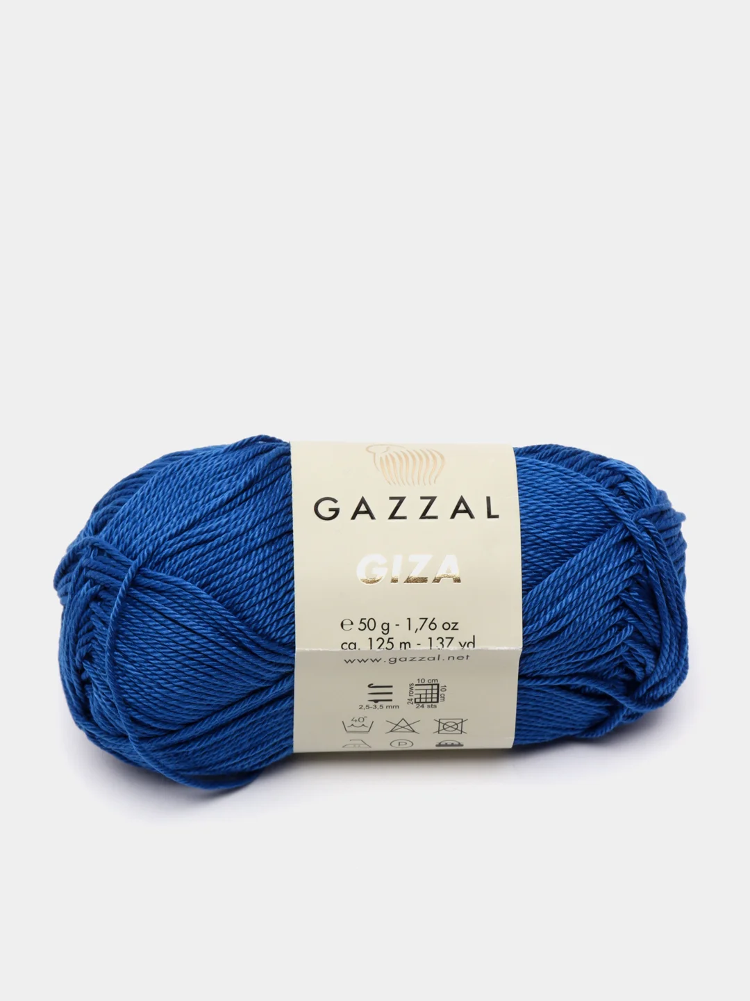 Синий пряжа Gazzal Giza 100% Мерсеризованный хлопок 50г 125м