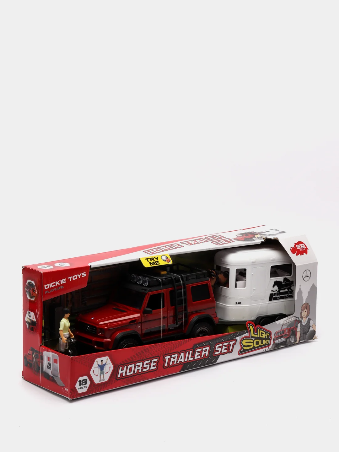 Набор для перевозки лошадей Dickie Toys MB AMG 500 4 x 4 PlayLife, 23 см, свет, звук