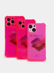 Розовый чехол для iPhone 11. 12/12PRO 13mini. 13. 13 ProMax 1.5mm Неоновый Цветной Плотный