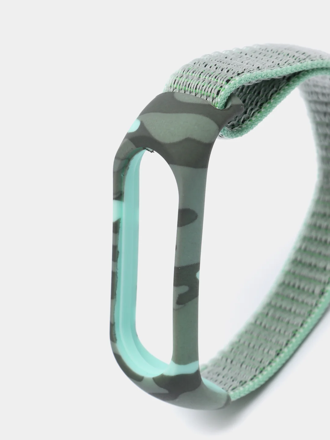 Бирюзовый ремешок на липучке для Xiaomi Mi Band 3, 4, 5, 6, 7 Сяоми Ми Банд