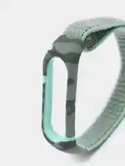 Бирюзовый ремешок на липучке для Xiaomi Mi Band 3, 4, 5, 6, 7 Сяоми Ми Банд