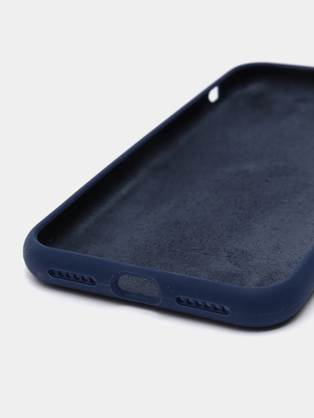 Темно-синий силиконовый чехол iPhone X / iPhone XS, Silicone Case, с закрытым низом
