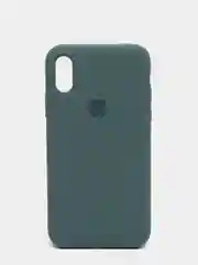 Тёмно-бирюзовый силиконовый чехол iPhone X / iPhone XS, Silicone Case, с закрытым низом