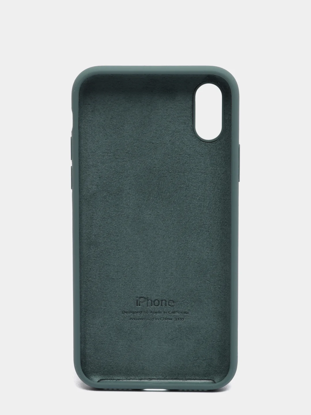 Тёмно-бирюзовый силиконовый чехол iPhone X / iPhone XS, Silicone Case, с закрытым низом