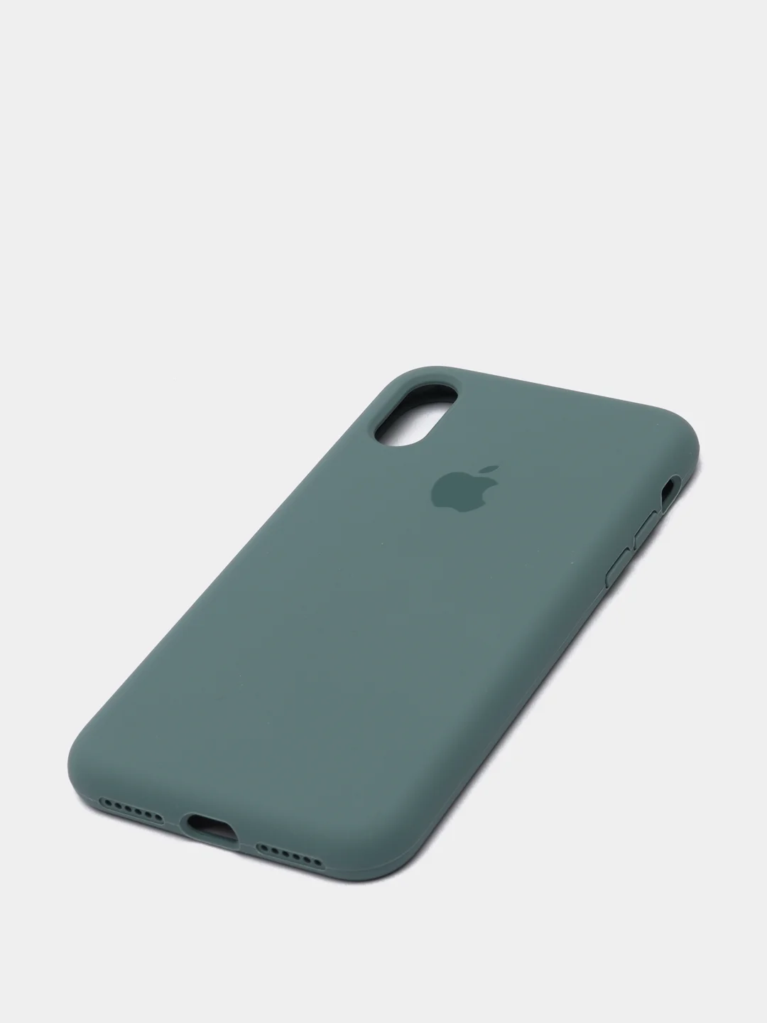 Тёмно-бирюзовый силиконовый чехол iPhone X / iPhone XS, Silicone Case, с закрытым низом