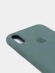 Тёмно-бирюзовый силиконовый чехол iPhone X / iPhone XS, Silicone Case, с закрытым низом