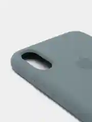 Тёмно-серый силиконовый чехол iPhone X / iPhone XS, Silicone Case, с открытым низом