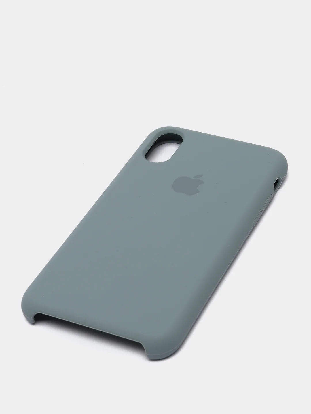Тёмно-серый силиконовый чехол iPhone X / iPhone XS, Silicone Case, с открытым низом