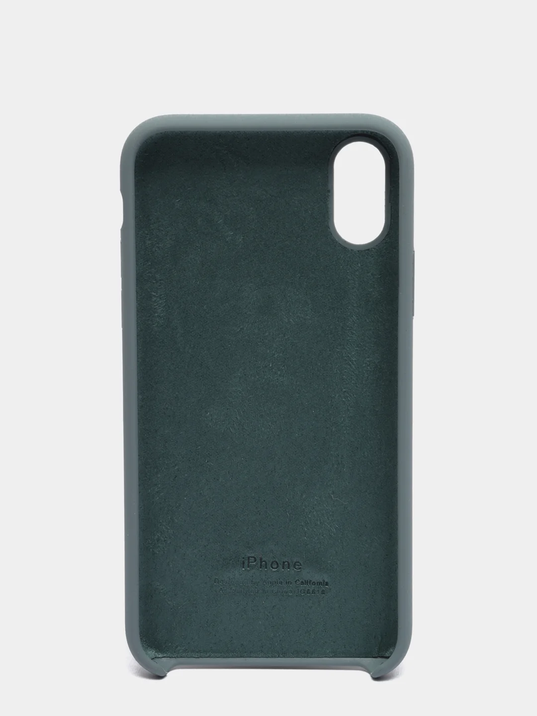 Тёмно-серый силиконовый чехол iPhone X / iPhone XS, Silicone Case, с открытым низом