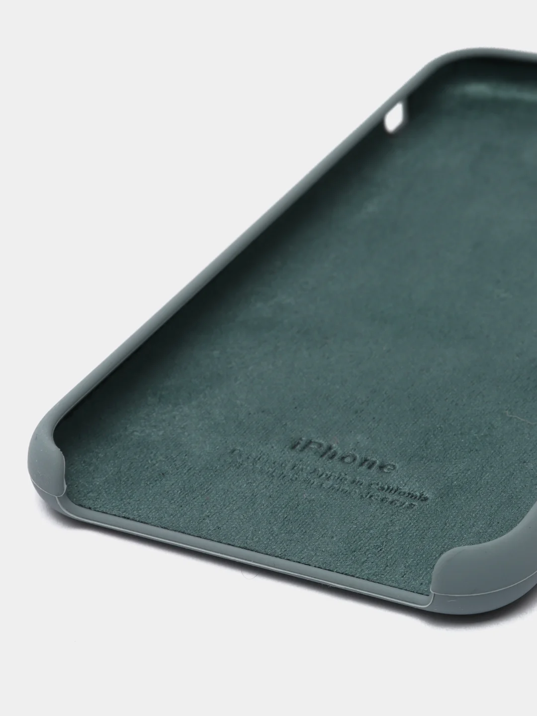 Тёмно-серый силиконовый чехол iPhone X / iPhone XS, Silicone Case, с открытым низом