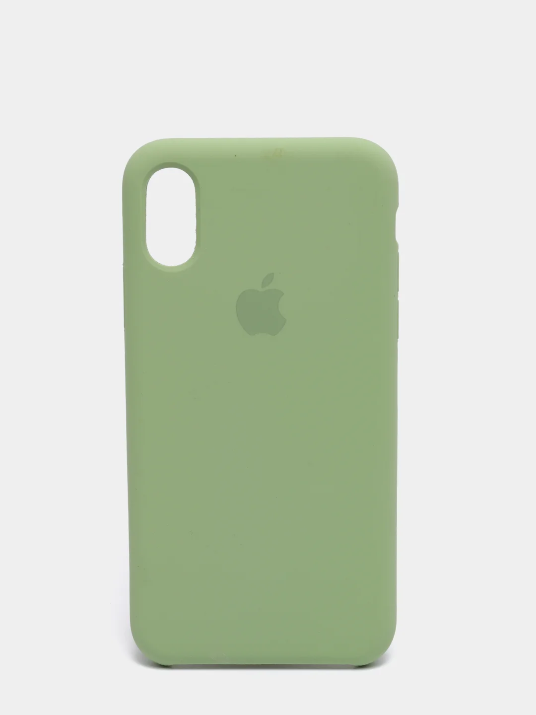 Оливковый силиконовый чехол iPhone X / iPhone XS, Silicone Case, с открытым низом