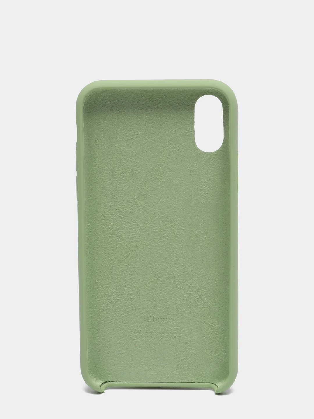 Оливковый силиконовый чехол iPhone X / iPhone XS, Silicone Case, с открытым низом