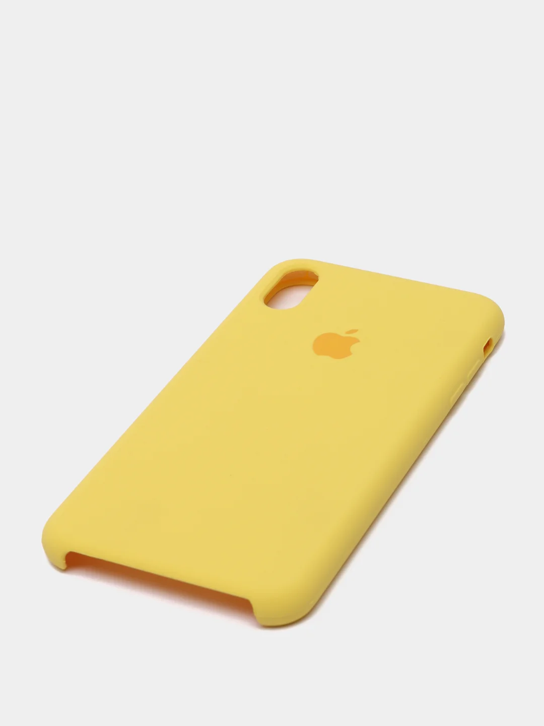 Желтый силиконовый чехол iPhone XS Max, Silicone Case, с открытым низом