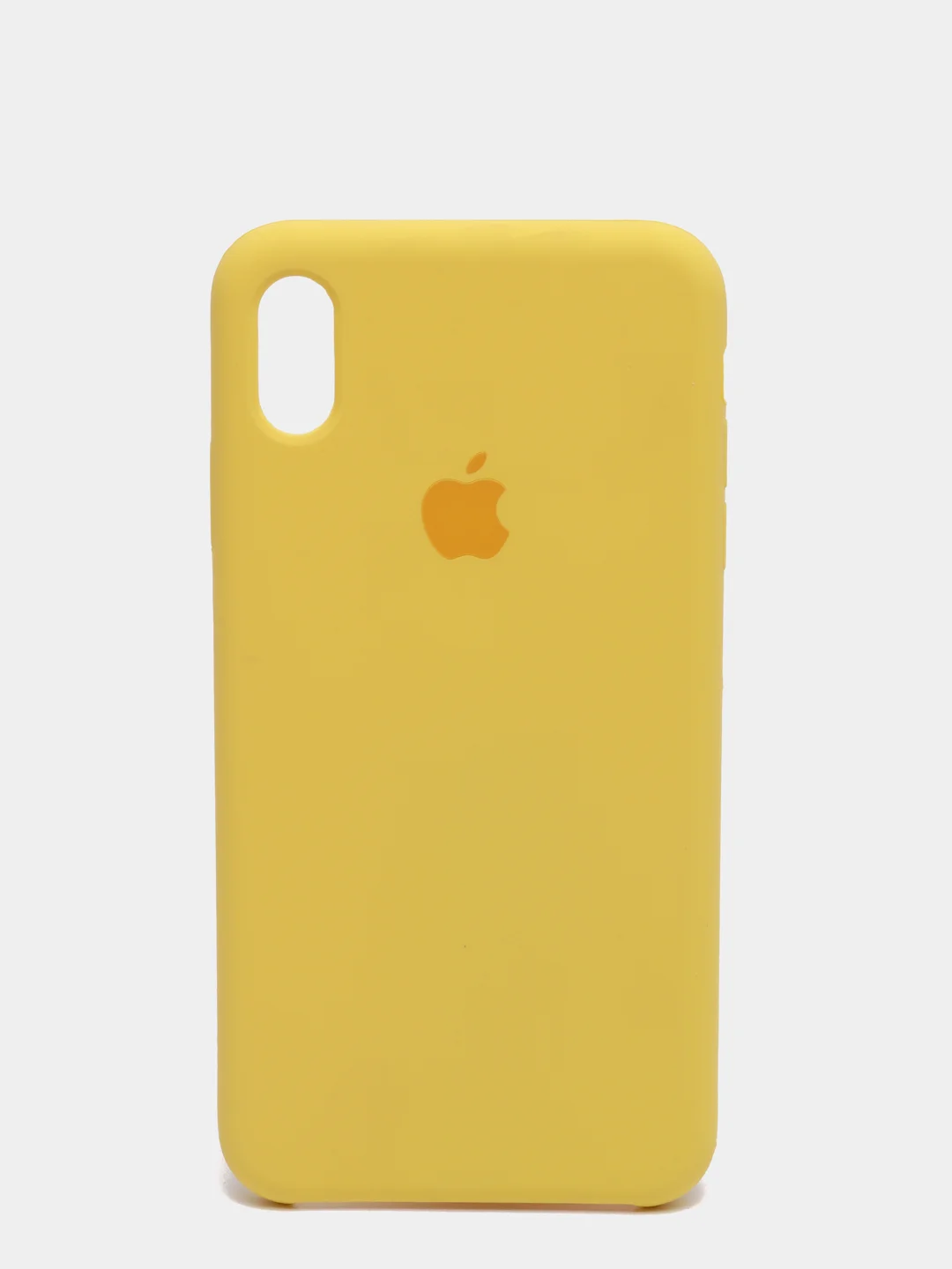 Желтый силиконовый чехол iPhone XS Max, Silicone Case, с открытым низом