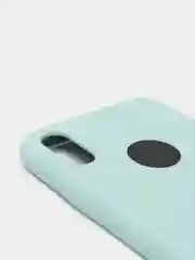 Бирюзовый силиконовый чехол iPhone X / iPhone XS, Silicone Case, с открытым низом