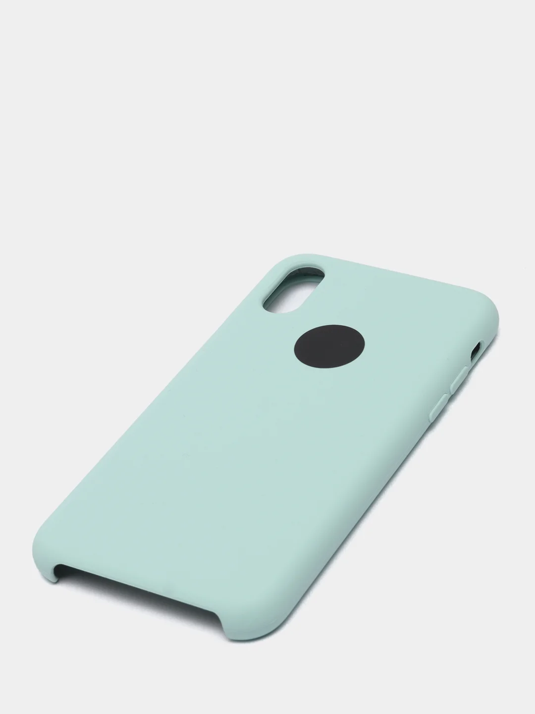 Бирюзовый силиконовый чехол iPhone X / iPhone XS, Silicone Case, с открытым низом