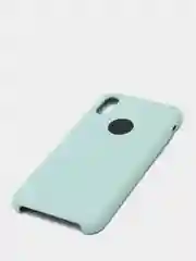 Бирюзовый силиконовый чехол iPhone X / iPhone XS, Silicone Case, с открытым низом