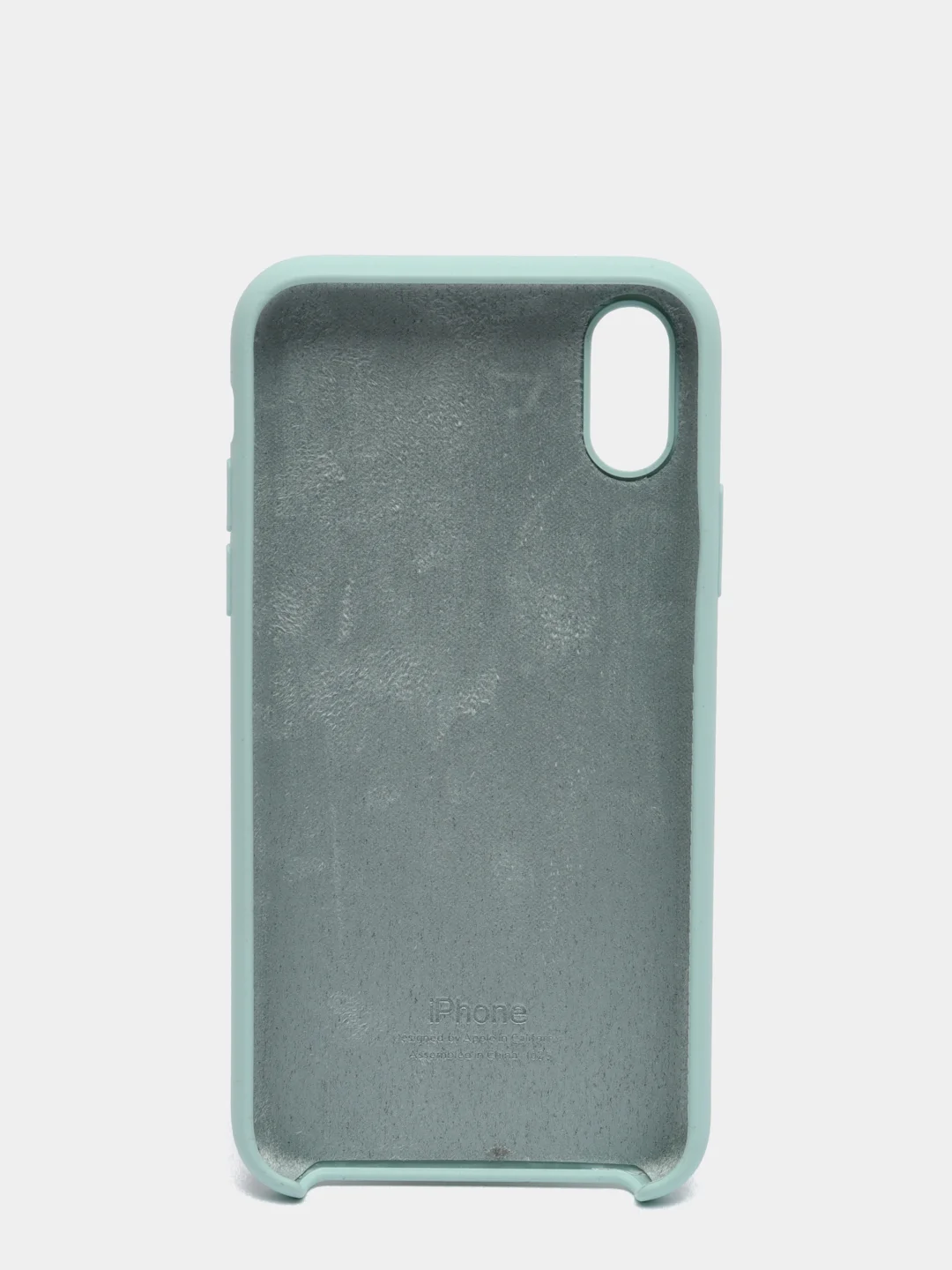 Бирюзовый силиконовый чехол iPhone X / iPhone XS, Silicone Case, с открытым низом