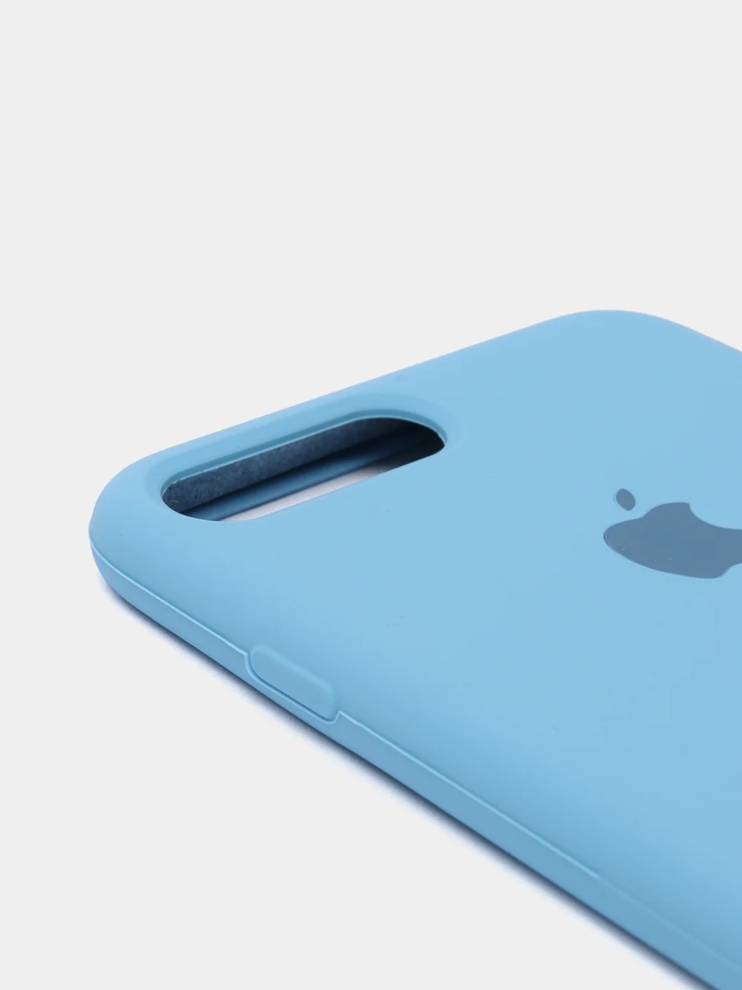 Голубой силиконовый чехол iPhone 7 Plus / iPhone 8 Plus, Silicone Case, с открытым низом