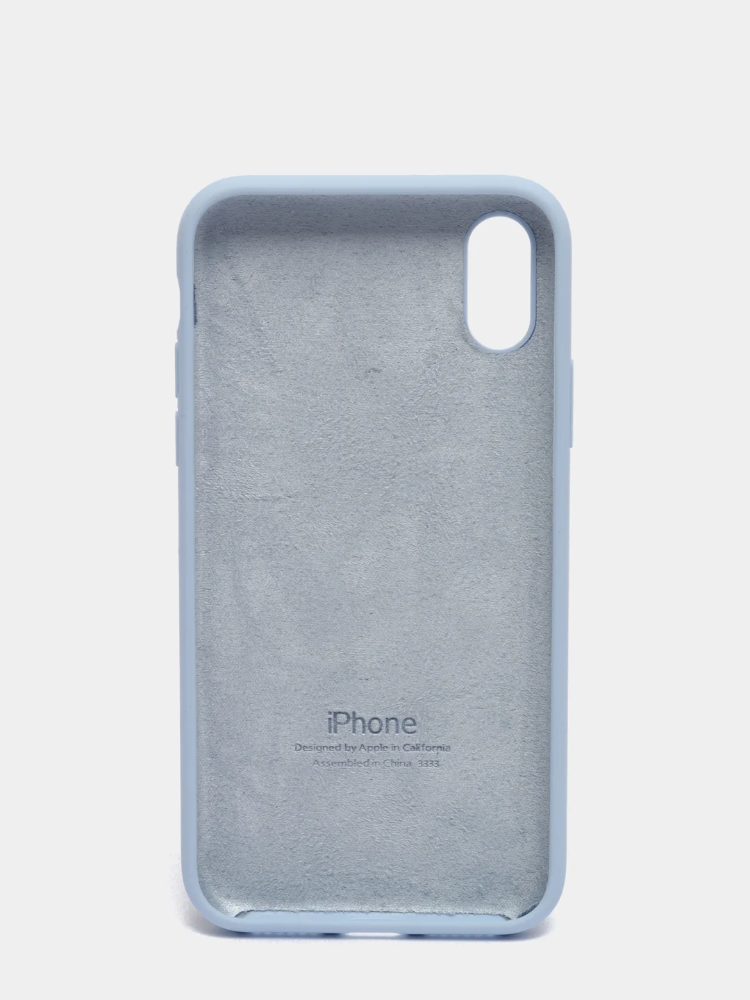Светло-синий силиконовый чехол iPhone X / iPhone XS, Silicone Case, с закрытым низом
