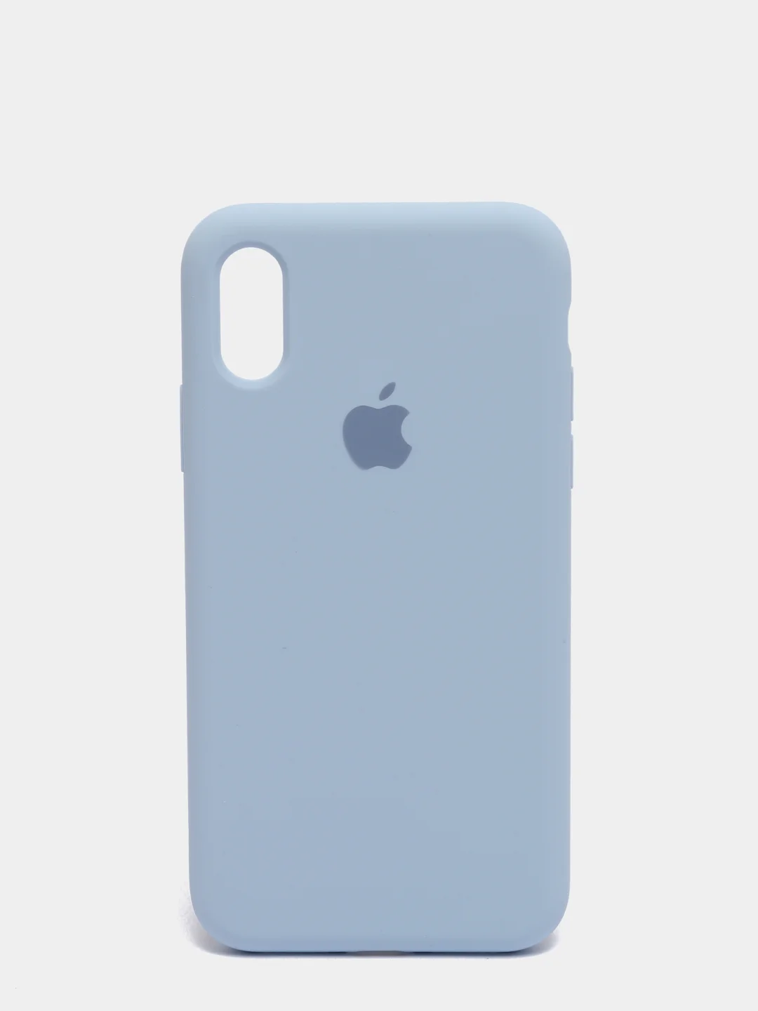 Светло-синий силиконовый чехол iPhone X / iPhone XS, Silicone Case, с закрытым низом