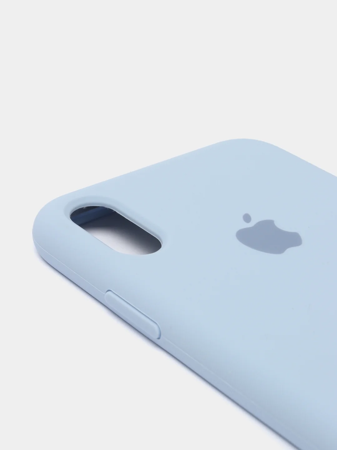 Светло-синий силиконовый чехол iPhone X / iPhone XS, Silicone Case, с закрытым низом