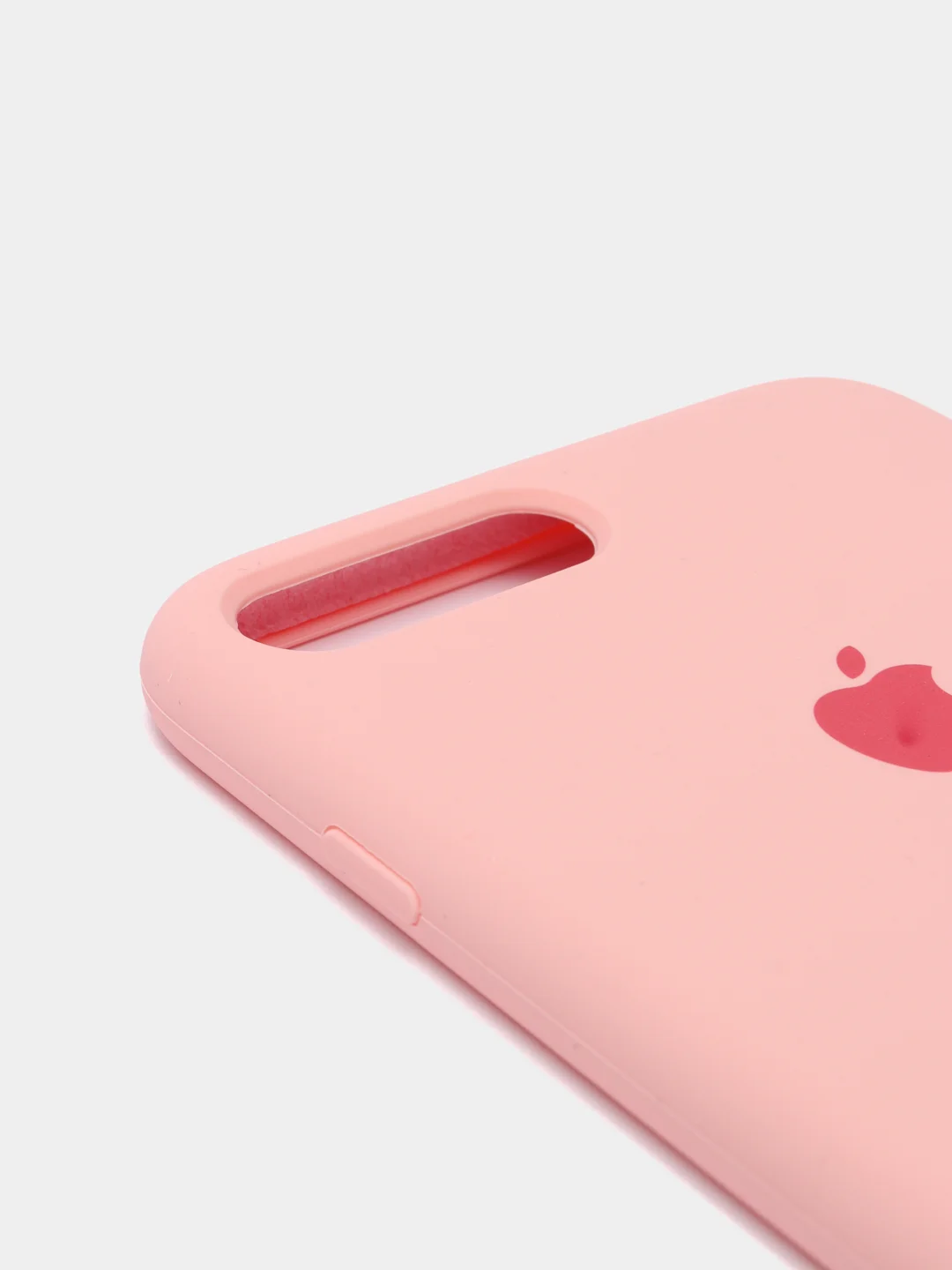 Розовый силиконовый чехол iPhone 7 Plus / iPhone 8 Plus, Silicone Case, с открытым низом
