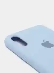 Светло-синий силиконовый чехол iPhone X / iPhone XS, Silicone Case, с открытым низом