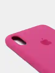 Тёмно-розовый силиконовый чехол iPhone XS Max, Silicone Case, с открытым низом