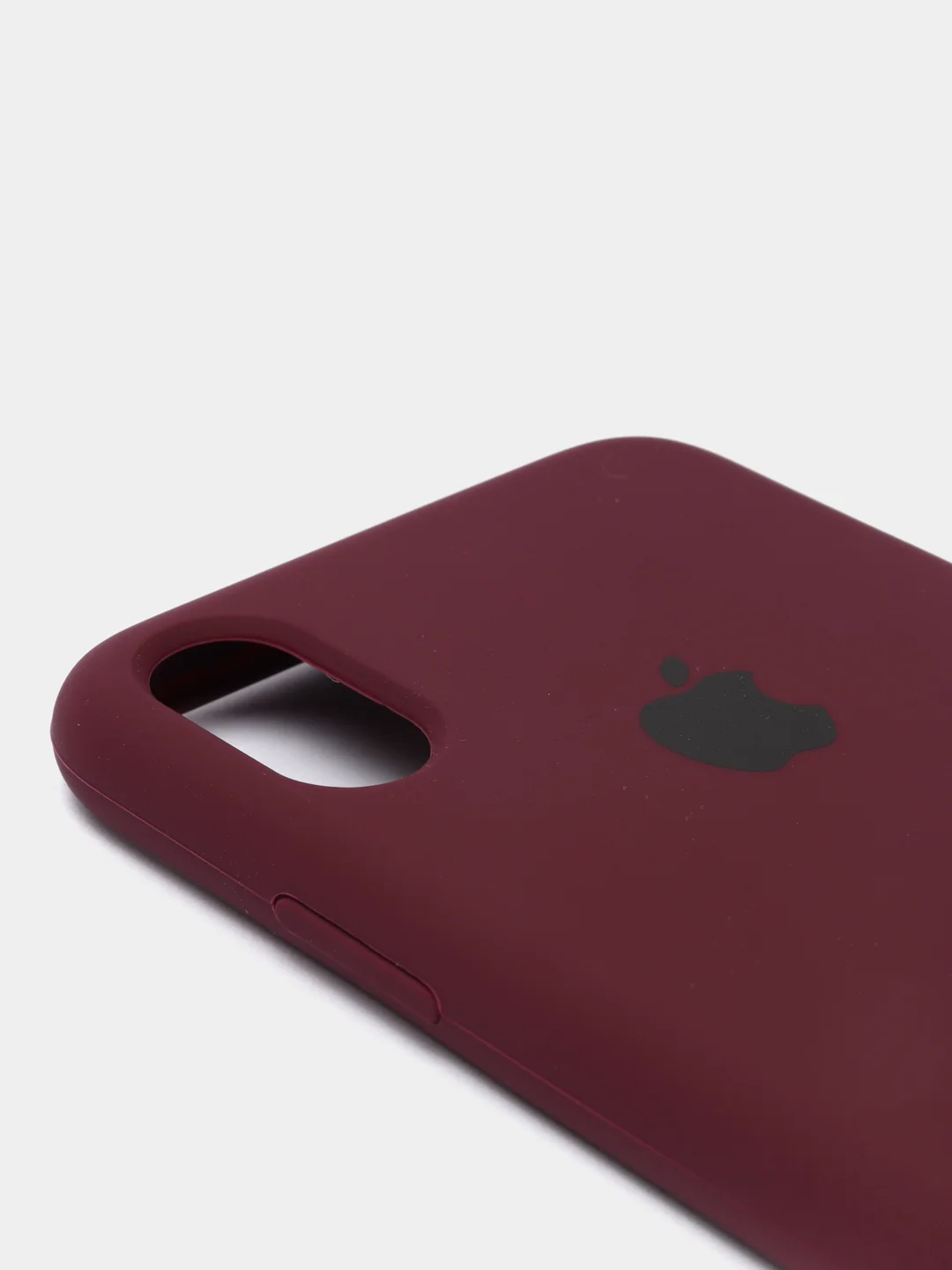 Тёмно-бордовый силиконовый чехол iPhone X / iPhone XS, Silicone Case, с открытым низом