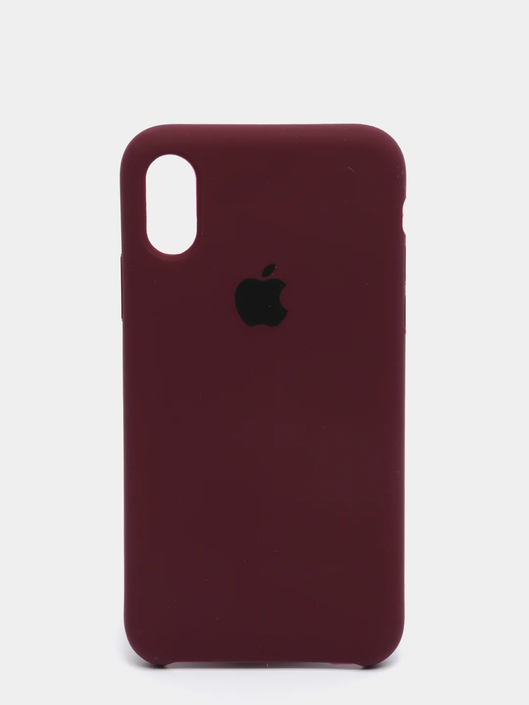 Тёмно-бордовый силиконовый чехол iPhone X / iPhone XS, Silicone Case, с открытым низом