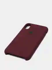 Тёмно-бордовый силиконовый чехол iPhone X / iPhone XS, Silicone Case, с открытым низом