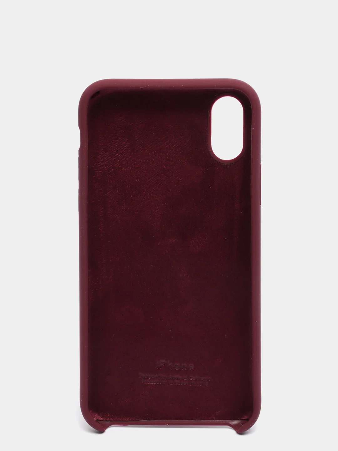 Тёмно-бордовый силиконовый чехол iPhone X / iPhone XS, Silicone Case, с открытым низом