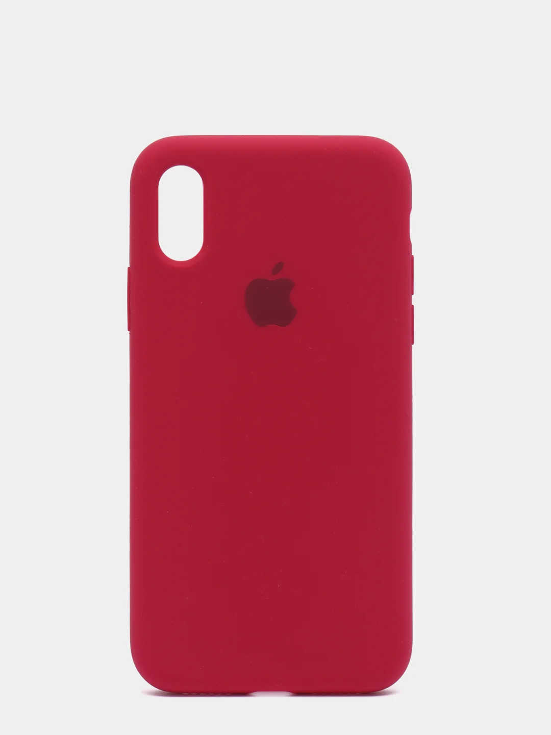 Бордовый силиконовый чехол iPhone X / iPhone XS, Silicone Case, с закрытым низом