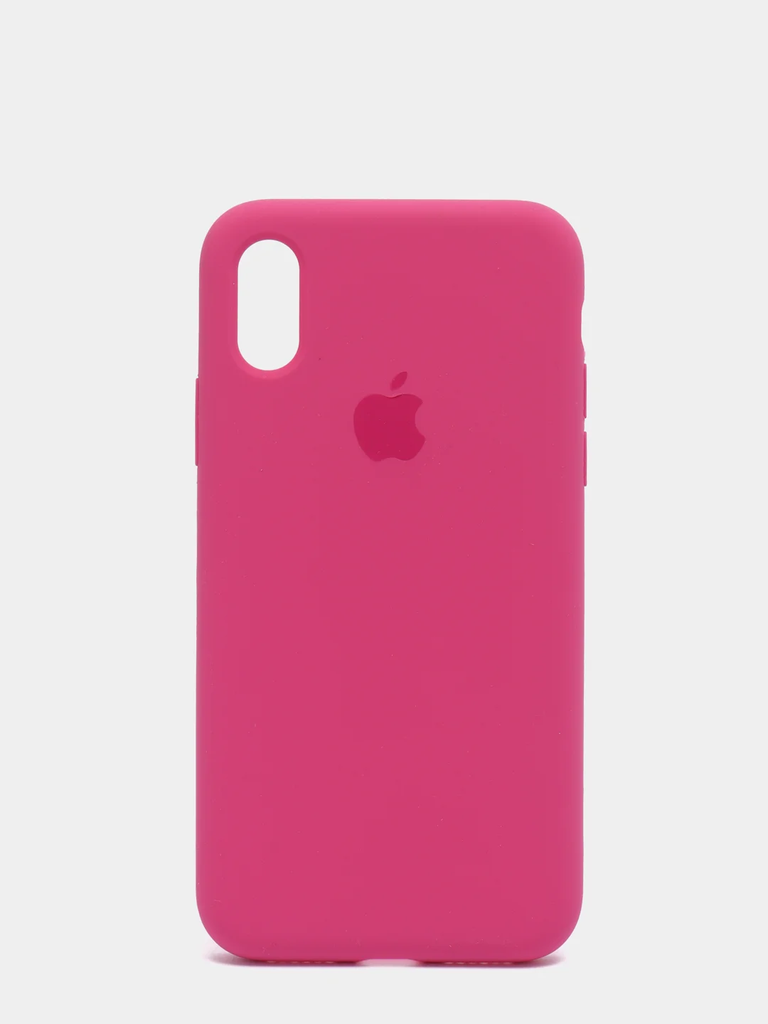 Тёмно-розовый силиконовый чехол iPhone X / iPhone XS, Silicone Case, с закрытым низом