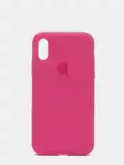 Тёмно-розовый силиконовый чехол iPhone X / iPhone XS, Silicone Case, с закрытым низом